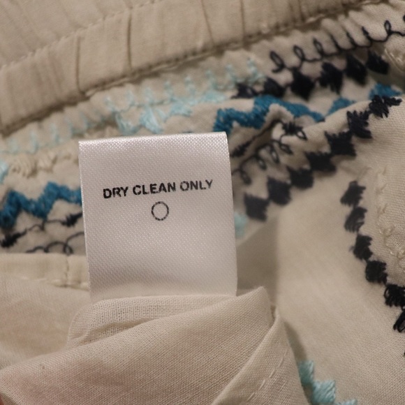 Chloe Oliver Cream 100% Cotton Blue Embroidery Halter Neckline Romper Shorts - Picture 10 of 15